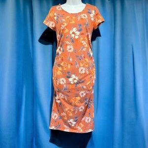 Isabel Maternity by Ingrid & Isabel Orange Floral Midi Dress